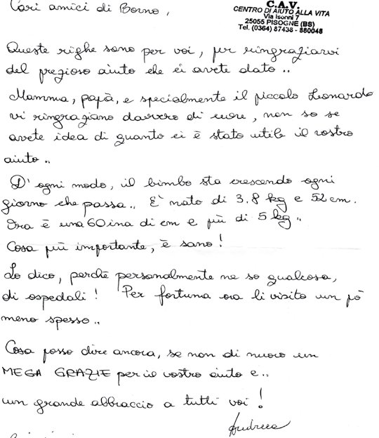 lettera della mamma