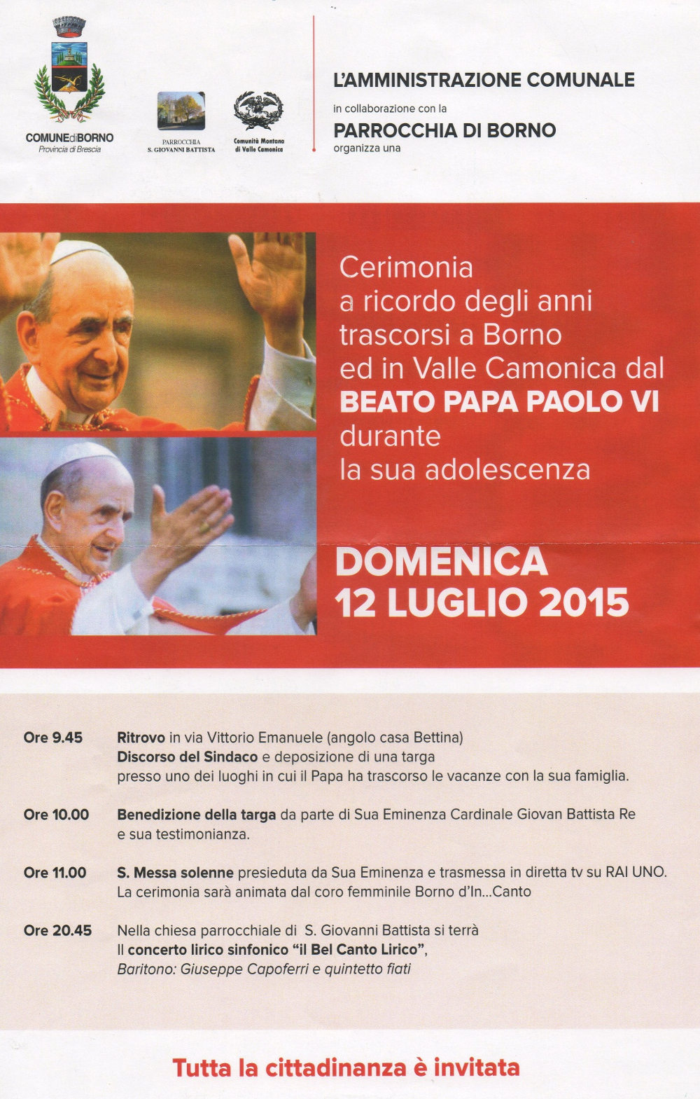12 luglio 2015: ricordo beato Paolo VI