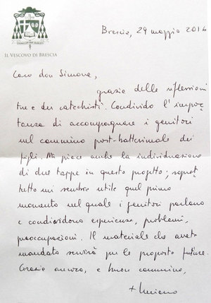 lettera del vescovo