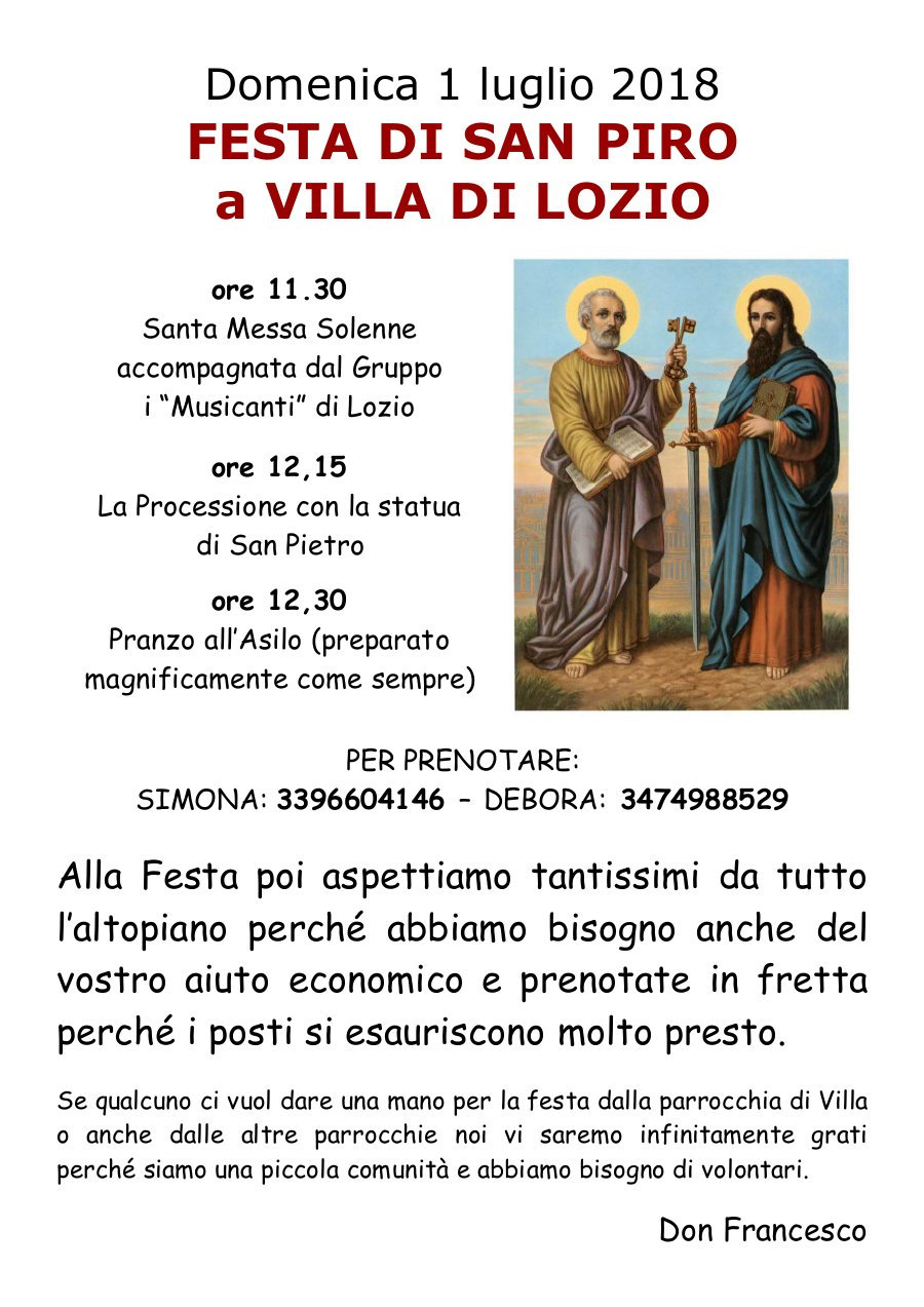 1-7-2018: Festa di San Piro a Villa di Lozio