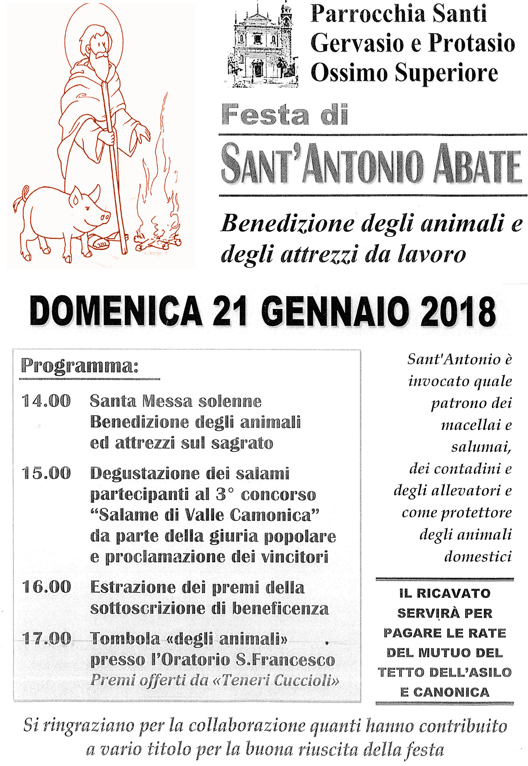 21-1-2018: Festa di S. Antonio Ossimo Superiore
