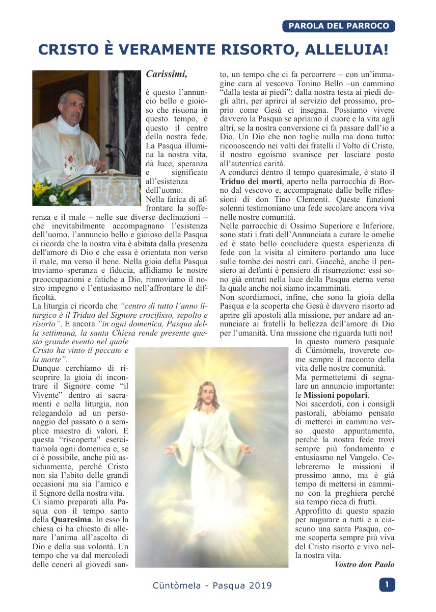 Cuntomela Pasqua 2019