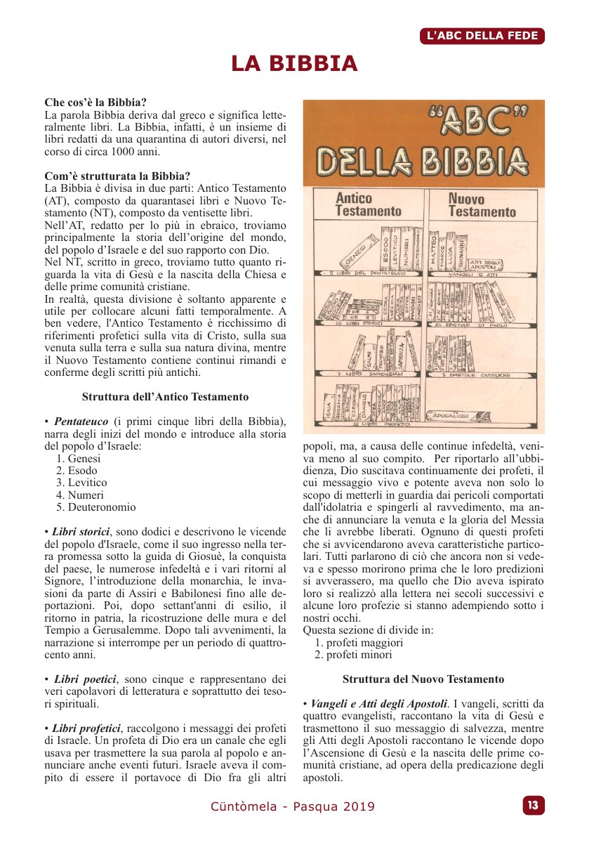 Cuntomela Pasqua 2019