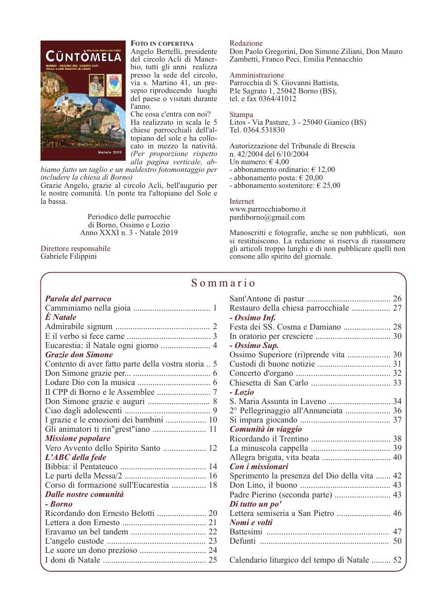 Cuntomela Natale 2019