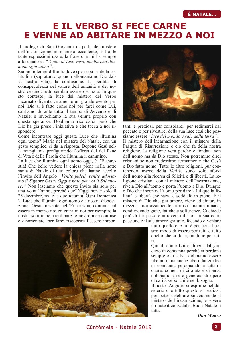 Cuntomela Natale 2019