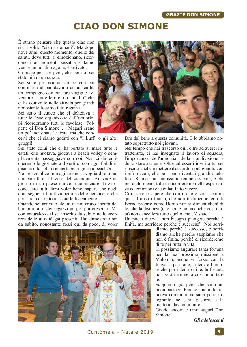 Cuntomela Natale 2019