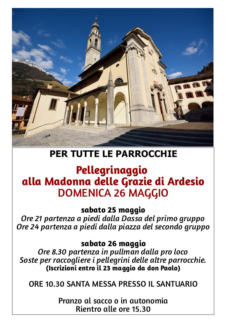 26 maggio 2019: Pellegrinaggio ad Ardesio