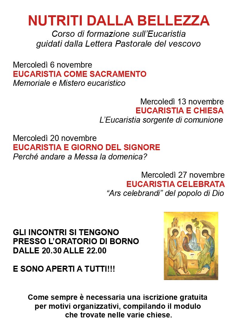 6-13-20-27 novembre 2019: Incontri sull'eucaristia