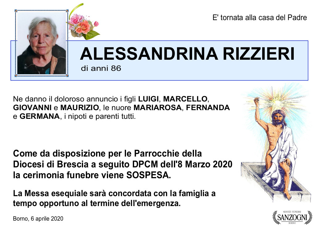 defunta Alessandrina Rizzieri