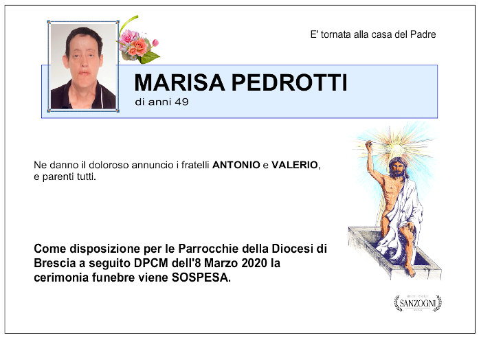 defunto Marisa Pedrotti