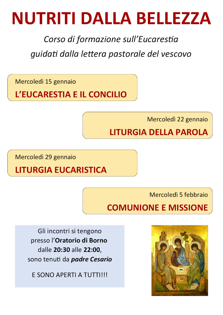 15-22-29 gennaio 5 febbraio 2020: Incontri sull'eucaristia