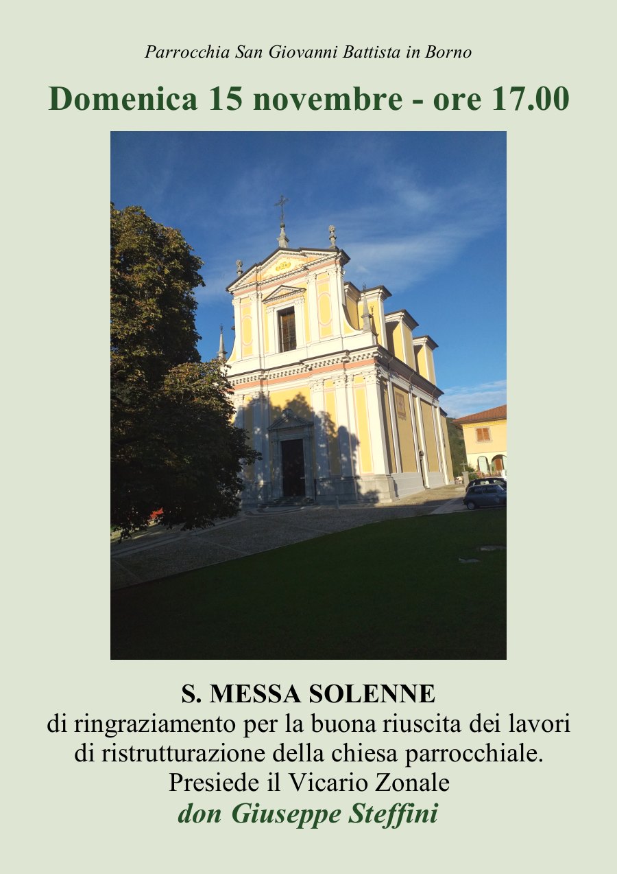 15-11-2020: S. Messa fine lavori di ristrutturazione