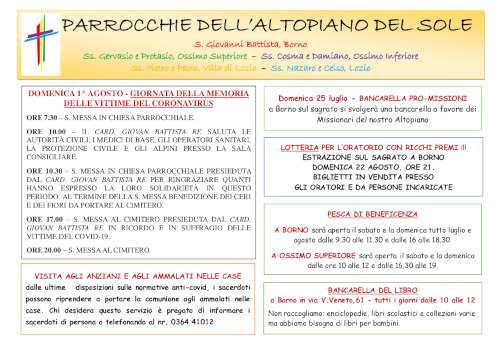 calendario parrocchia borno