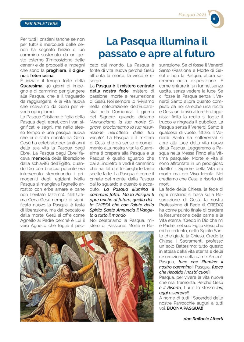 La Pasqua illumina il passato e apre al futuro
