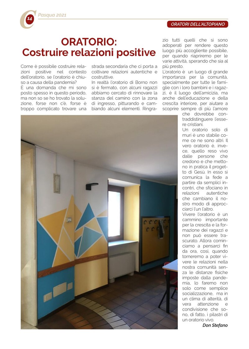 ORATORIO: Costruire relazioni positive