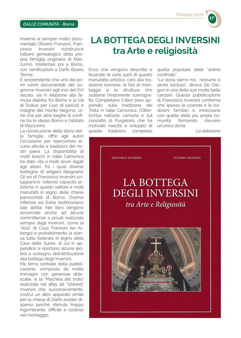 LA BOTTEGA DEGLI INVERSINI tra Arte e Religiosità