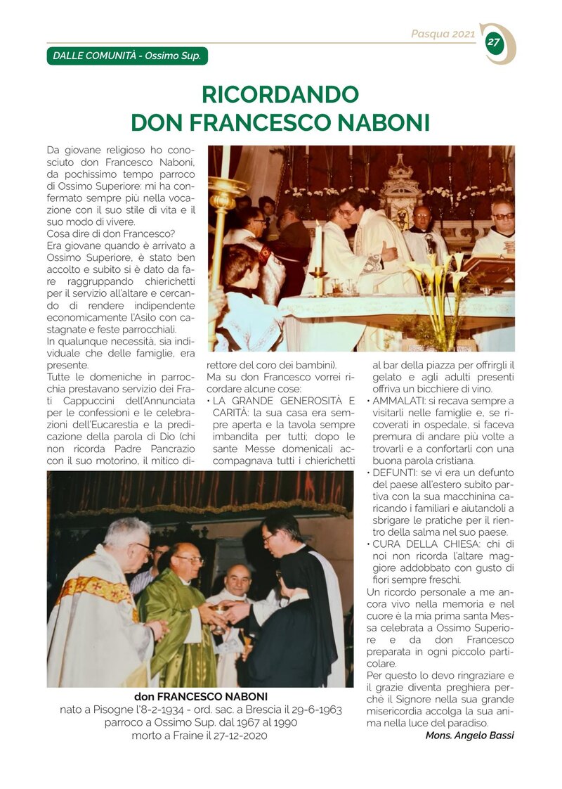 RICORDANDO DON FRANCESCO NABONI