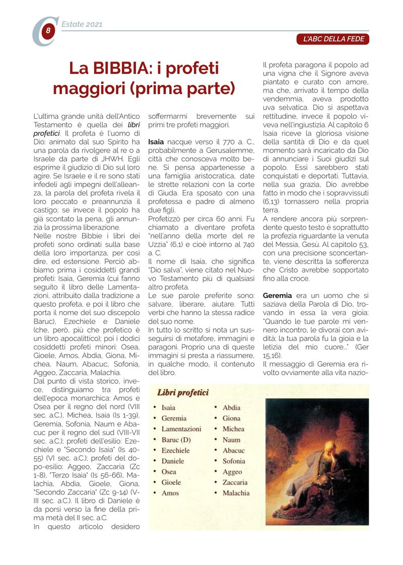 La BIBBIA: i profeti maggiori (prima parte)