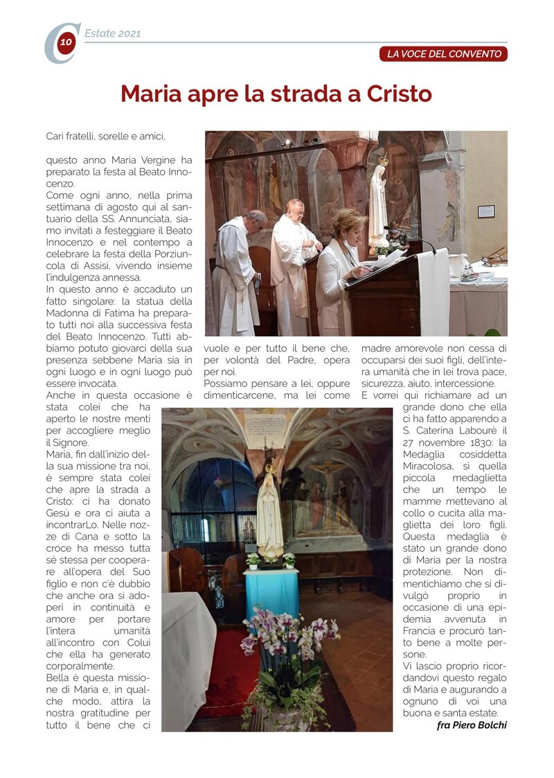Maria apre la strada a Cristo