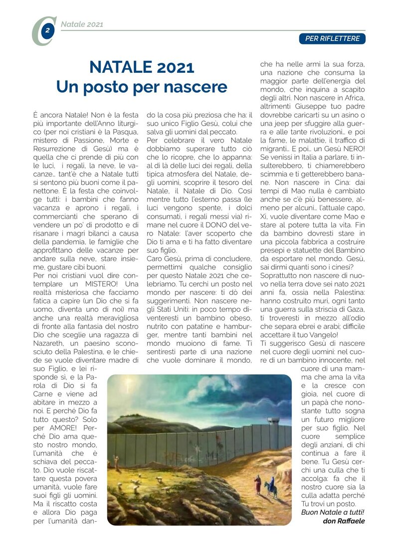 NATALE 2021 Un posto per nascere