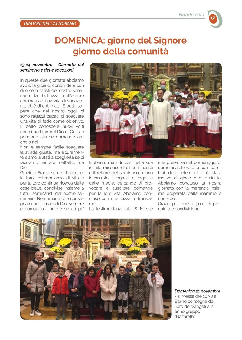 DOMENICA: giorno del Signore giorno della comunità