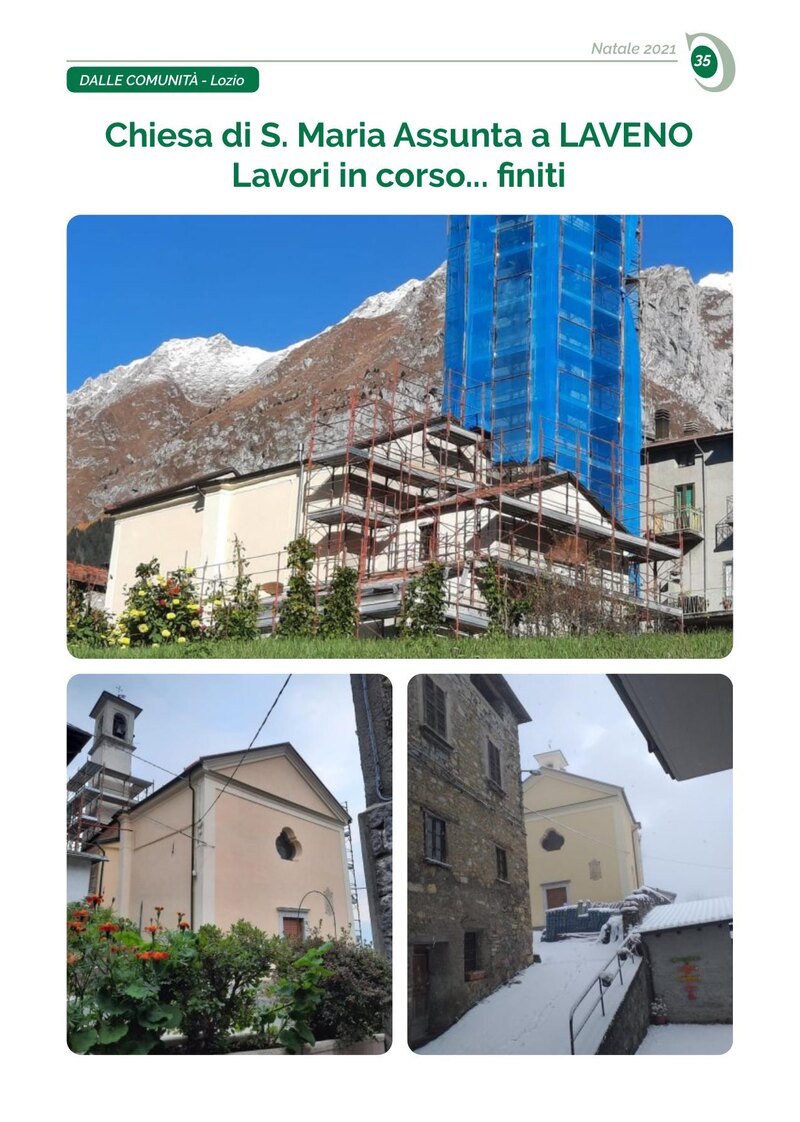 Chiesa di S. Maria Assunta a LAVENO Lavori in corso... finiti