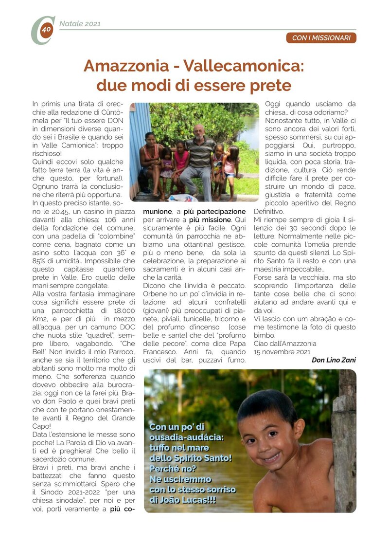 Amazzonia - Vallecamonica: due modi di essere prete