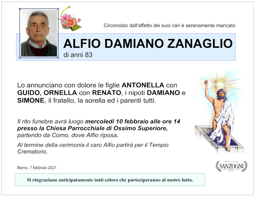 7 feb. 2021 def alfio damiano zanaglio