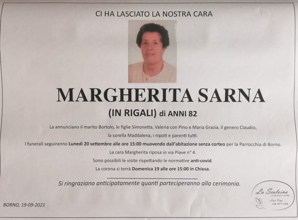 19-9-2021: def margherita sarna