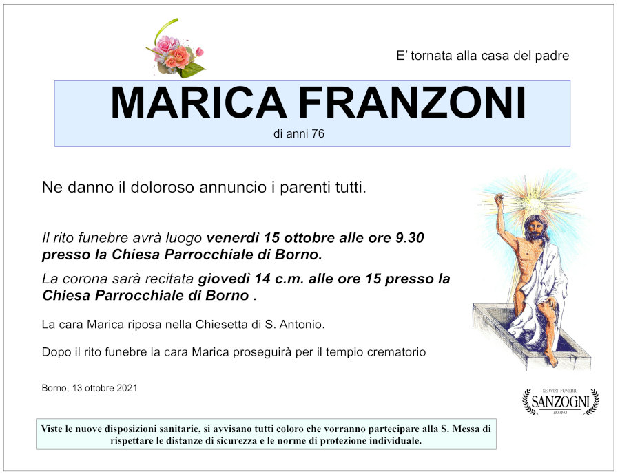 13-10-2021: def marica franzoni
