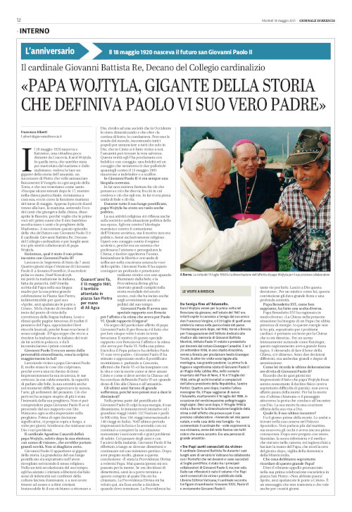 18-5-2021 card Re giornale di Brescia