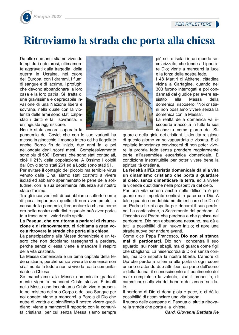 Ritroviamo la strada che porta alla chiesa