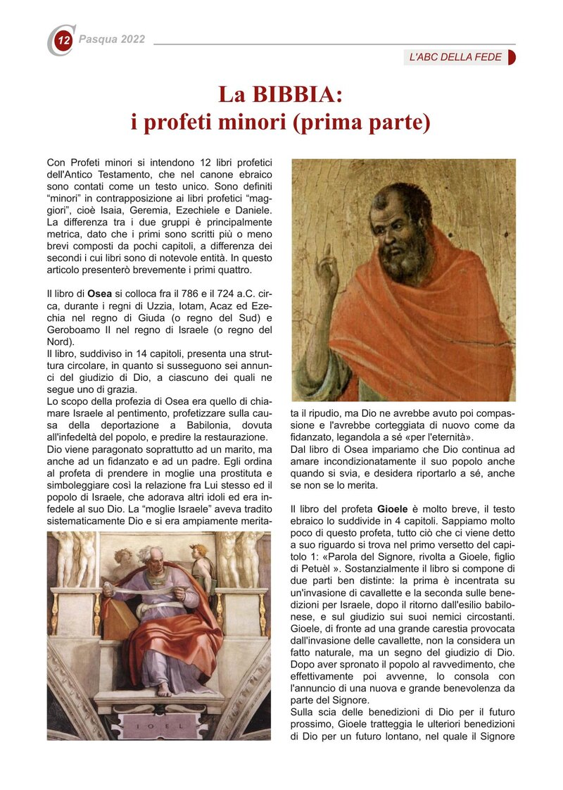 La BIBBIA: i profeti minori (prima parte)