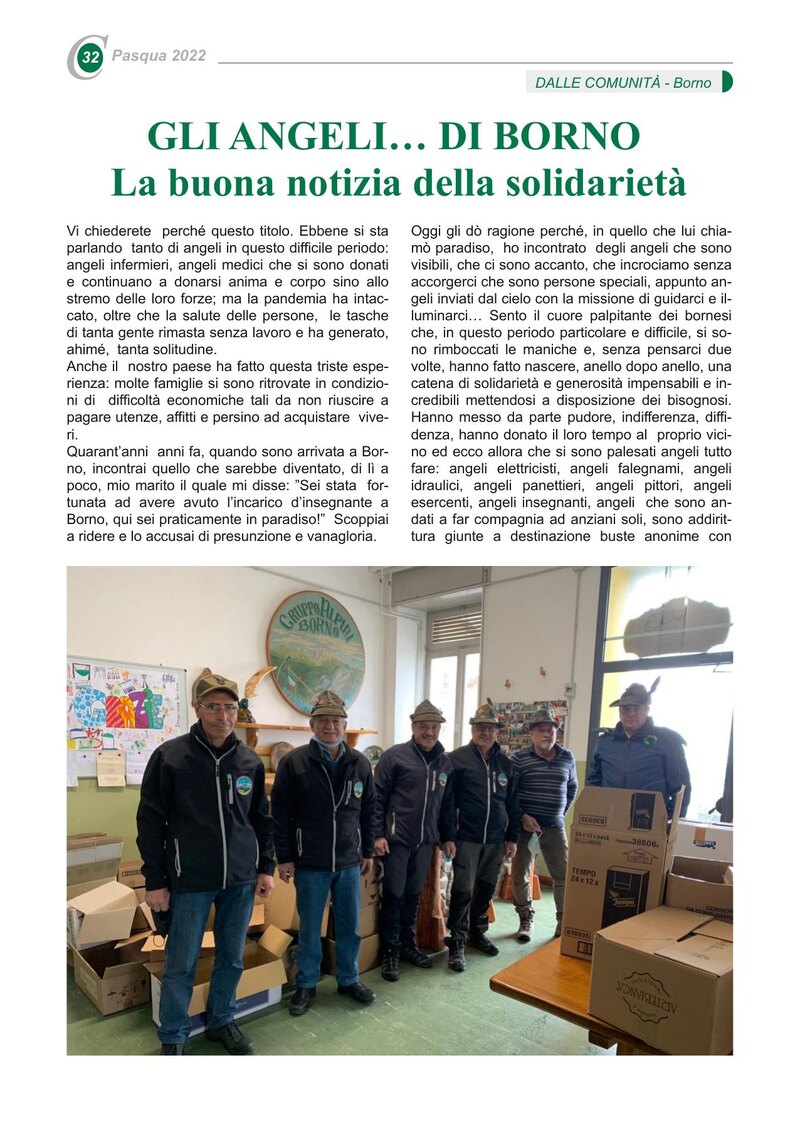 GLI ANGELI… DI BORNO  La buona notizia della solidarietà