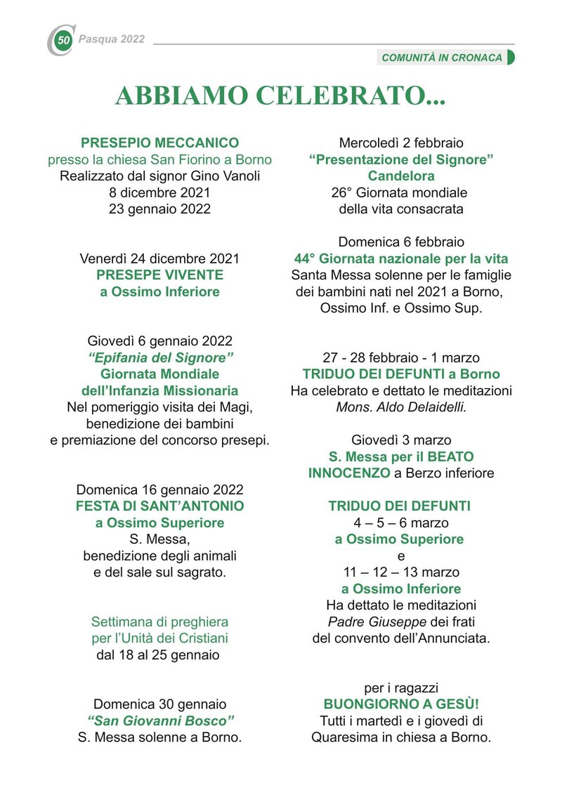 ABBIAMO CELEBRATO...