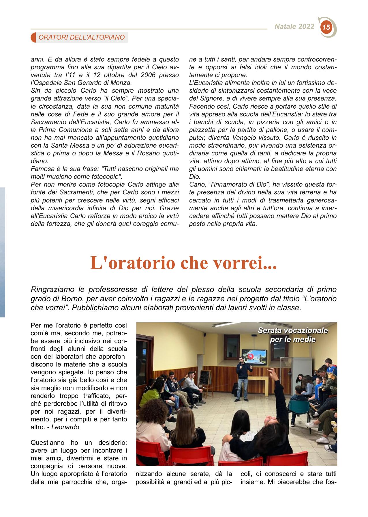 L'oratorio che vorrei...