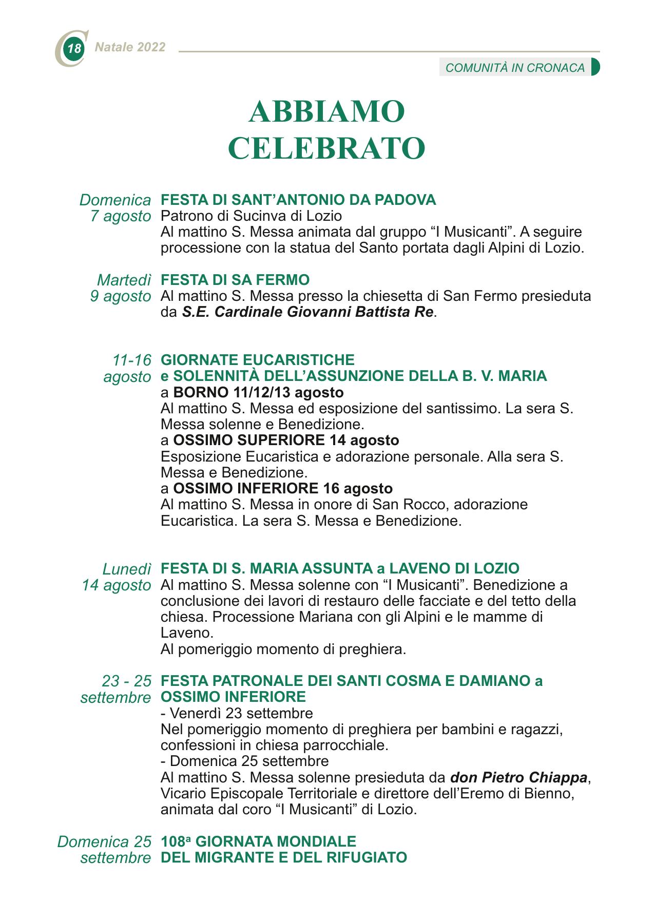 ABBIAMO CELEBRATO