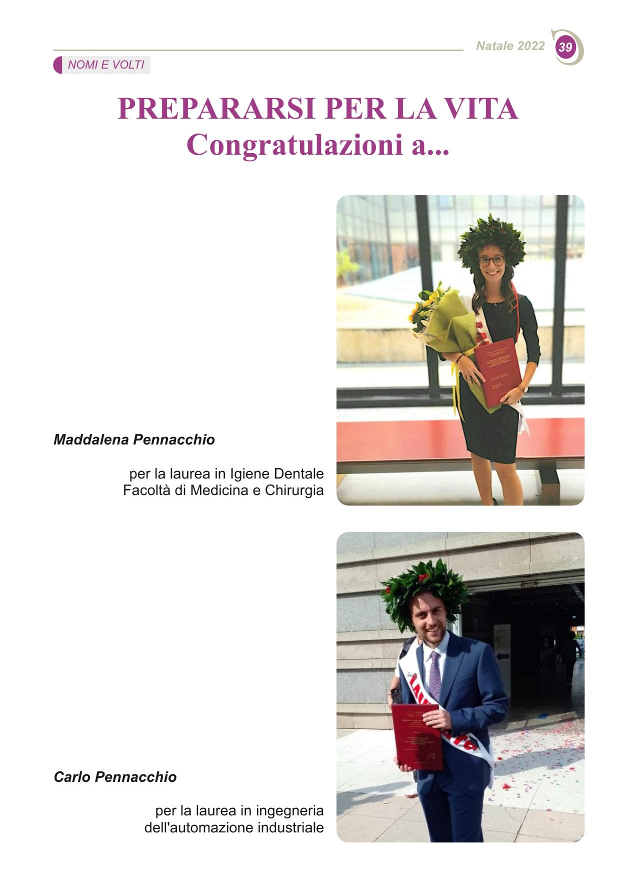 PREPARARSI PER LA VITA Congratulazioni a...
