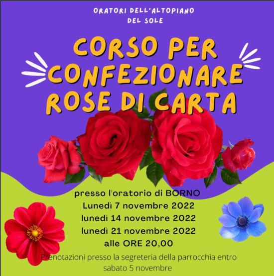 novembre 2022: corso rose di carta