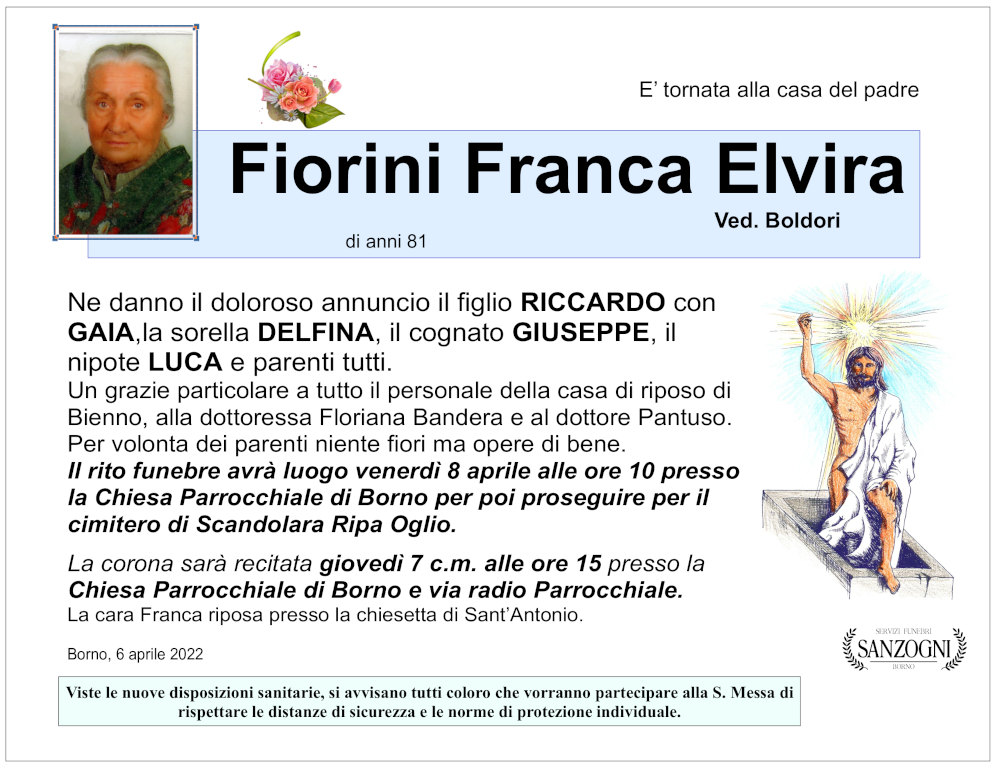 6 aprile 2022: def franca fiorini