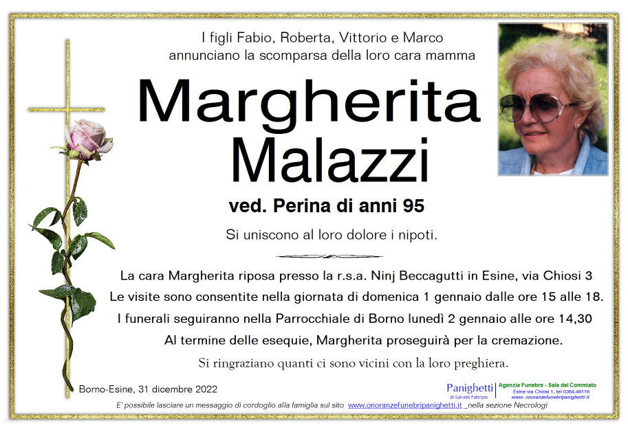 31 dic 2022: def margherita malazzi