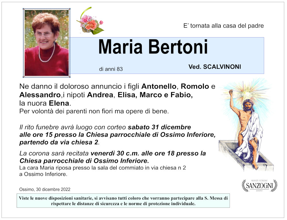 30 dic 2022: def maria bertoni