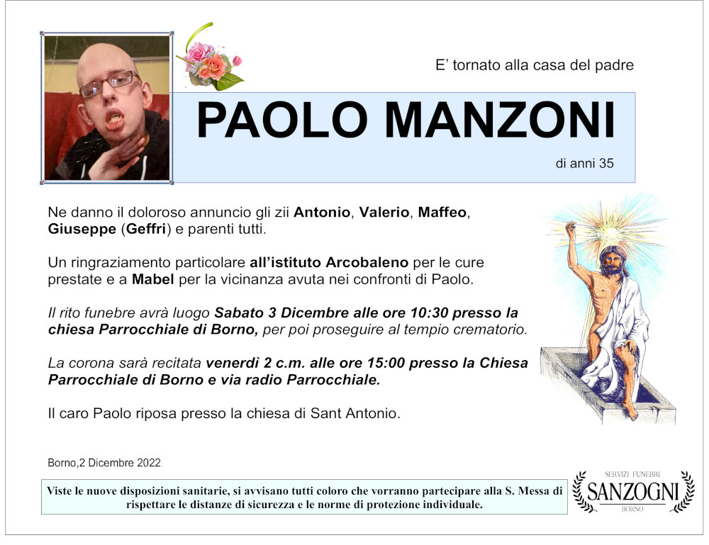 1 dicembre 2022: def paolo mazoni