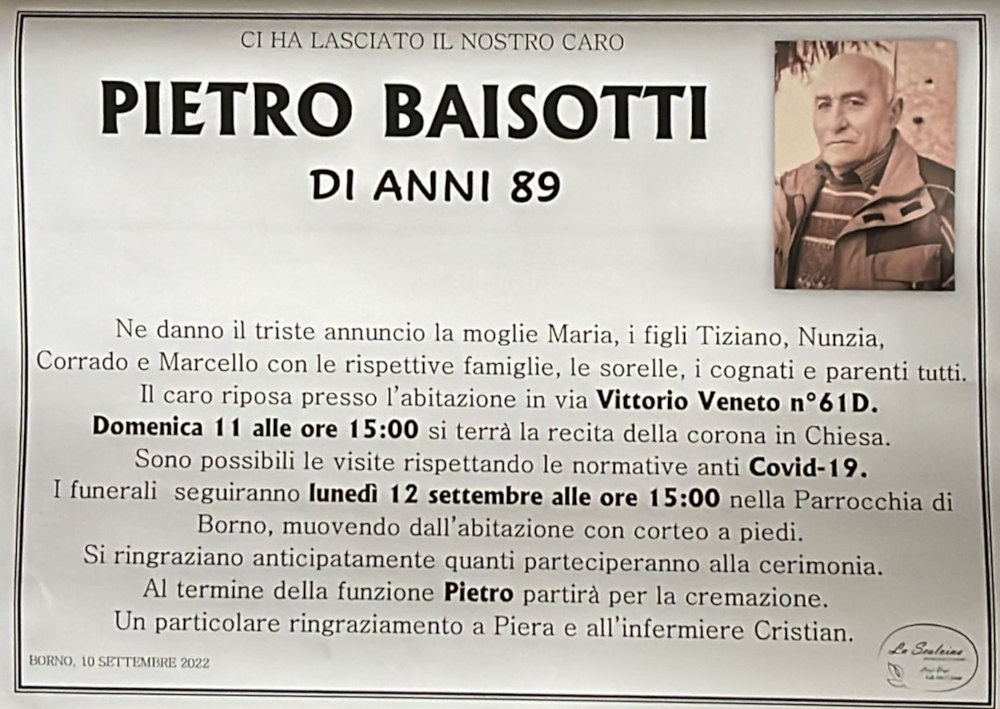 10 settembre 2022: def pietro baisotti