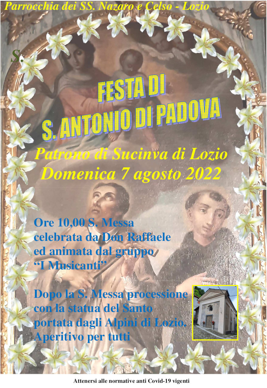 7 agosto 2022: Festa di S. Antonio a Lozio
