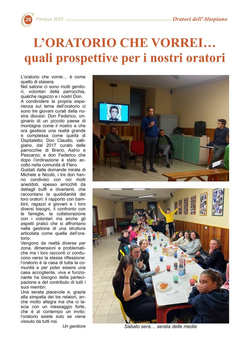 L’ORATORIO CHE VORREI… quali prospettive per i nostri oratori