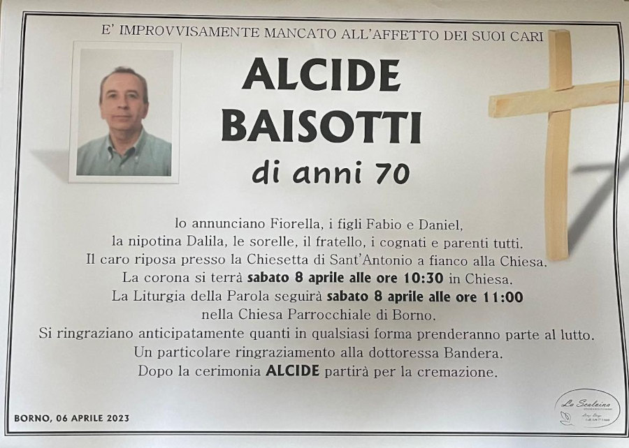 6 aprile 2023: def alcide baisotti