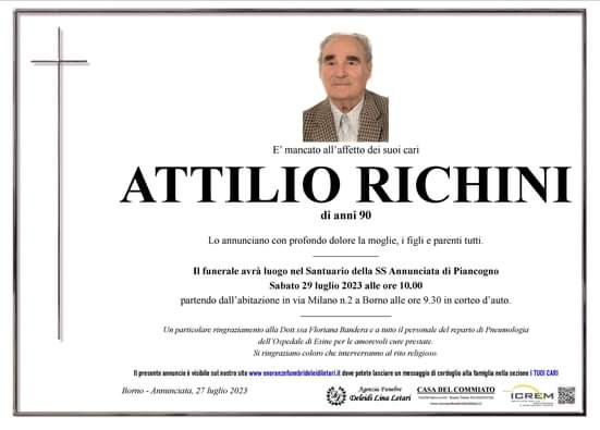 27 luglio 2023: def attilio richini