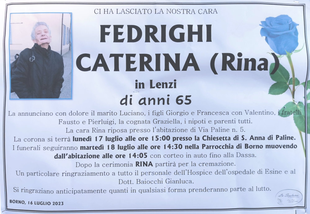 16 luglio 2023: def caterina fedrighi