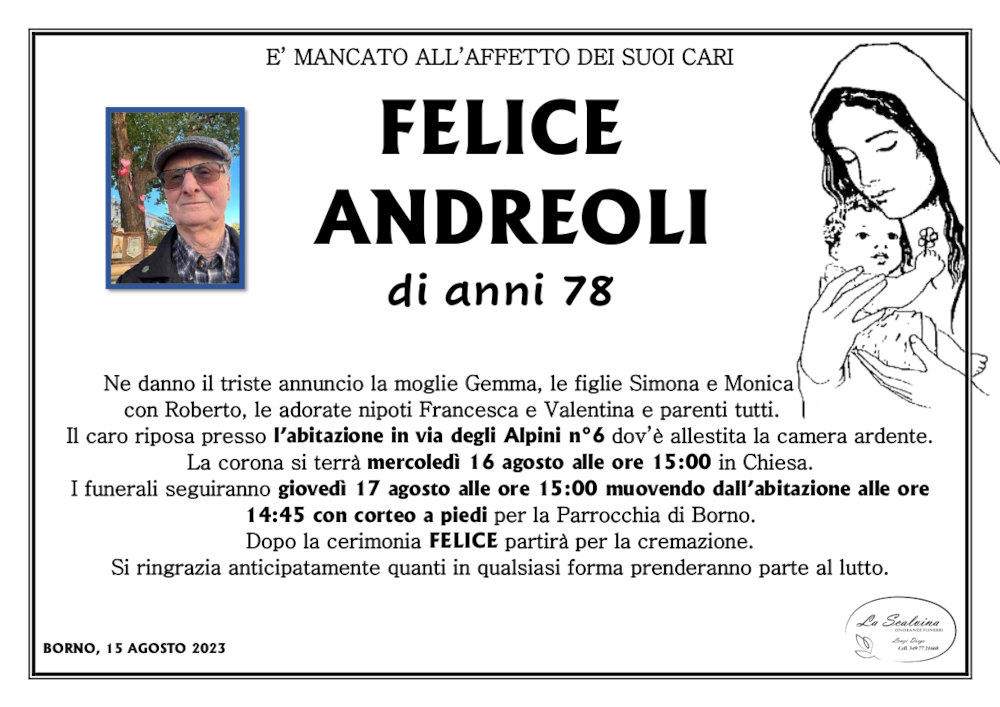 15 agosto 2023: def felice andreoli